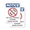 Signmission No Cell Phones During, 7 in W x Rectangle, Plastic OS-2PACK-NS-P-710-V-14424 - alternate 1